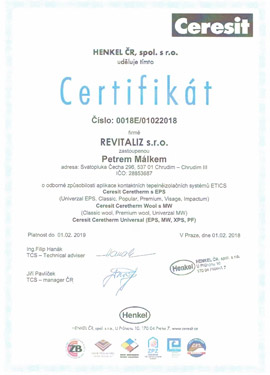 Certifikáty Revitaliz