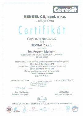 Certifikáty Revitaliz